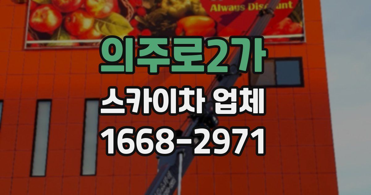 의주로2가 스카이차 업체