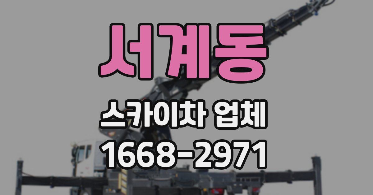 서계동 스카이차 업체