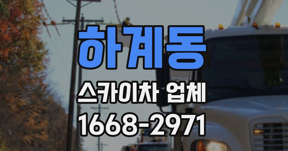 하계동 스카이차 업체