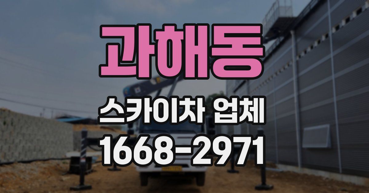 과해동 스카이차 업체