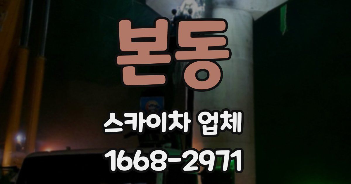 본동 스카이차 업체