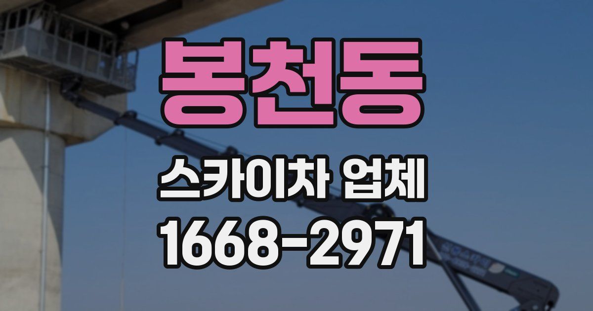 봉천동 스카이차 업체