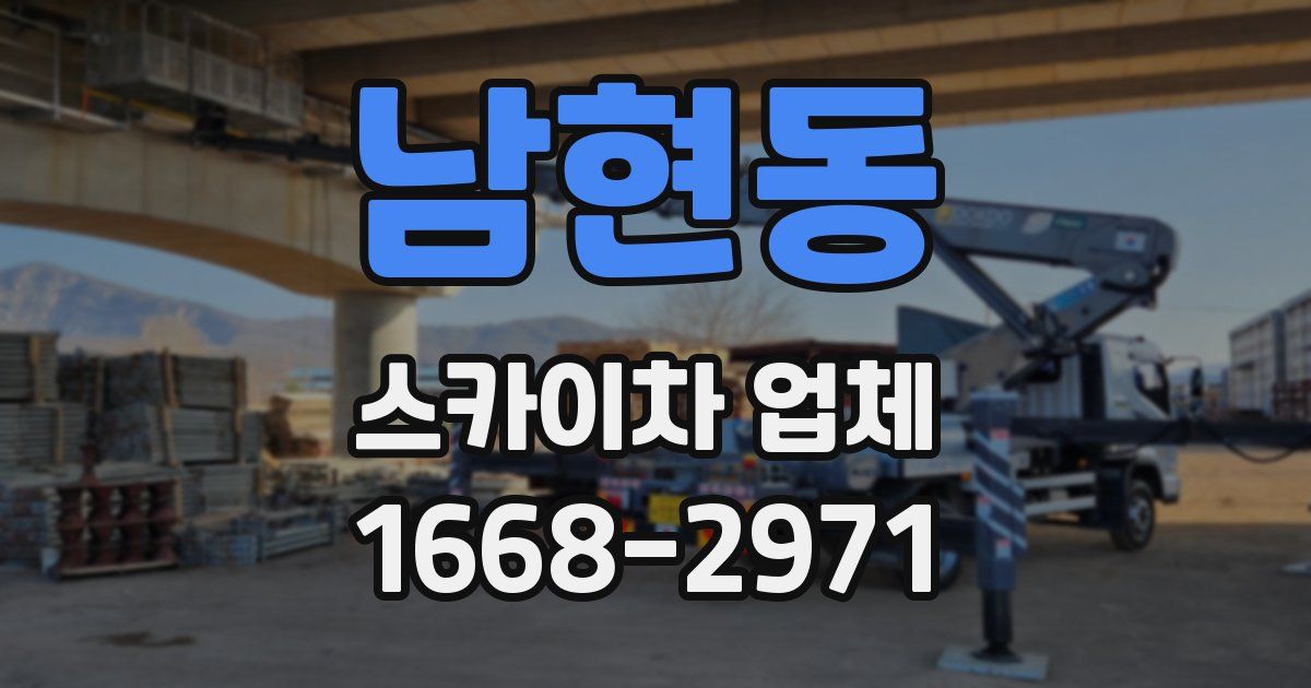 남현동 스카이차 업체