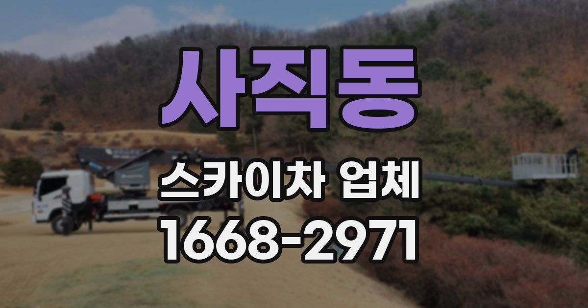 사직동 스카이차 업체