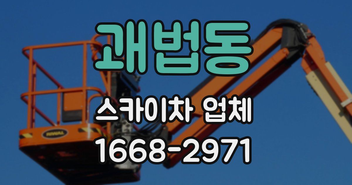 괘법동 스카이차 업체