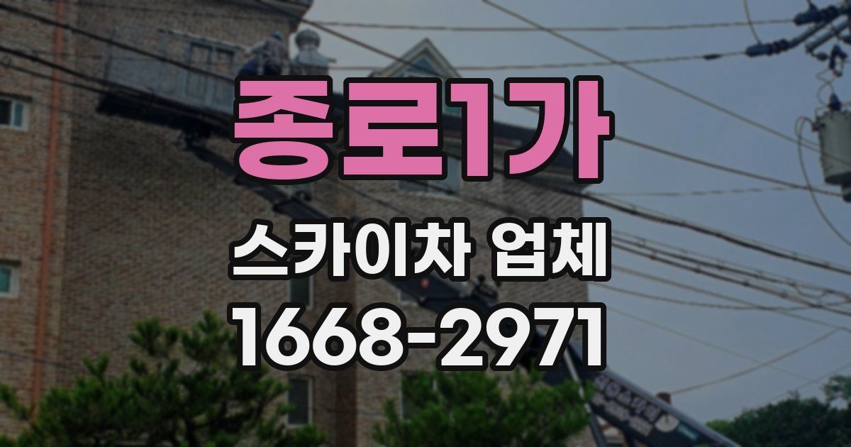 종로1가 스카이차 업체