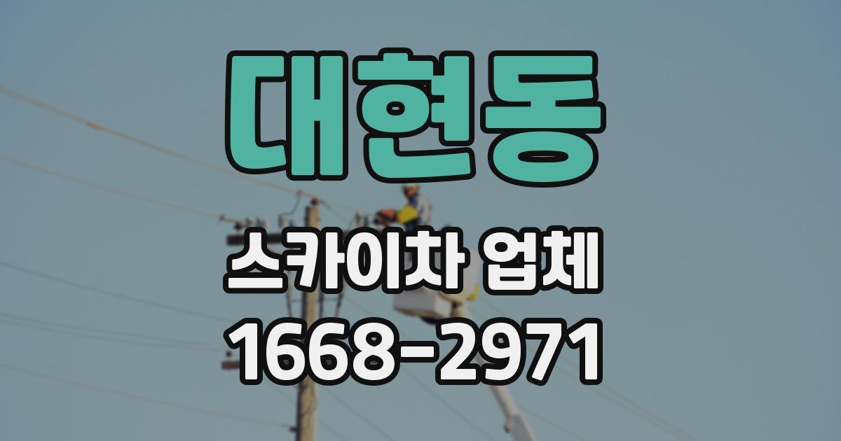 대현동 스카이차 업체