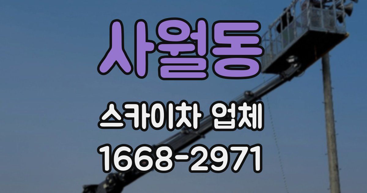 사월동 스카이차 업체