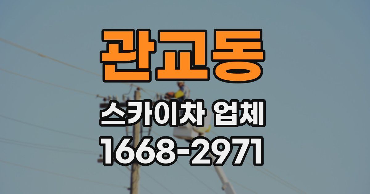 관교동 스카이차 업체