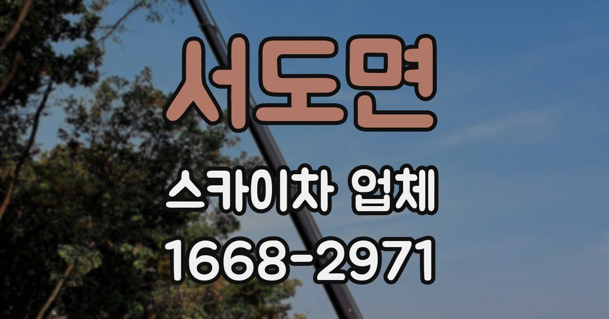 서도면 스카이차 업체