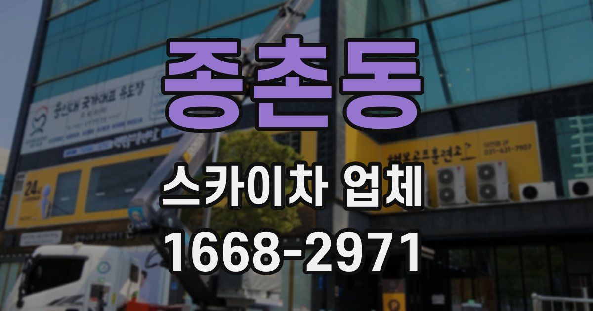 종촌동 스카이차 업체