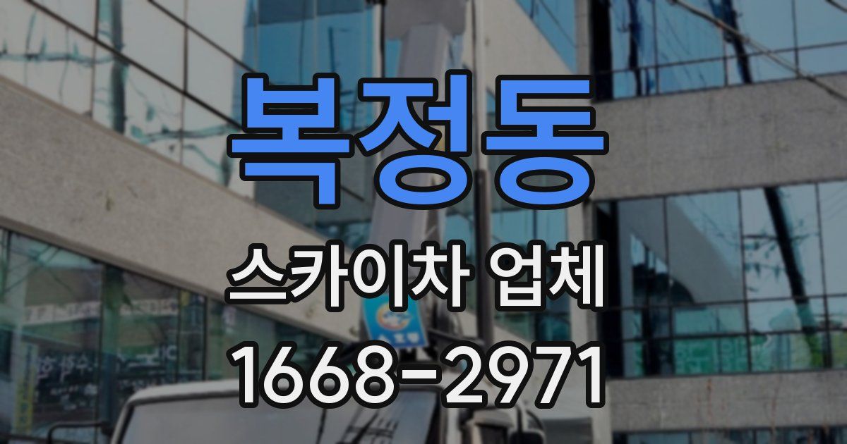 복정동 스카이차 업체
