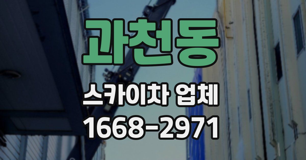 과천동 스카이차 업체