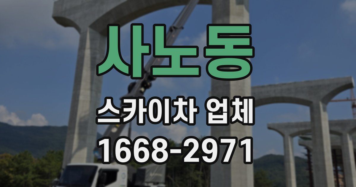 사노동 스카이차 업체