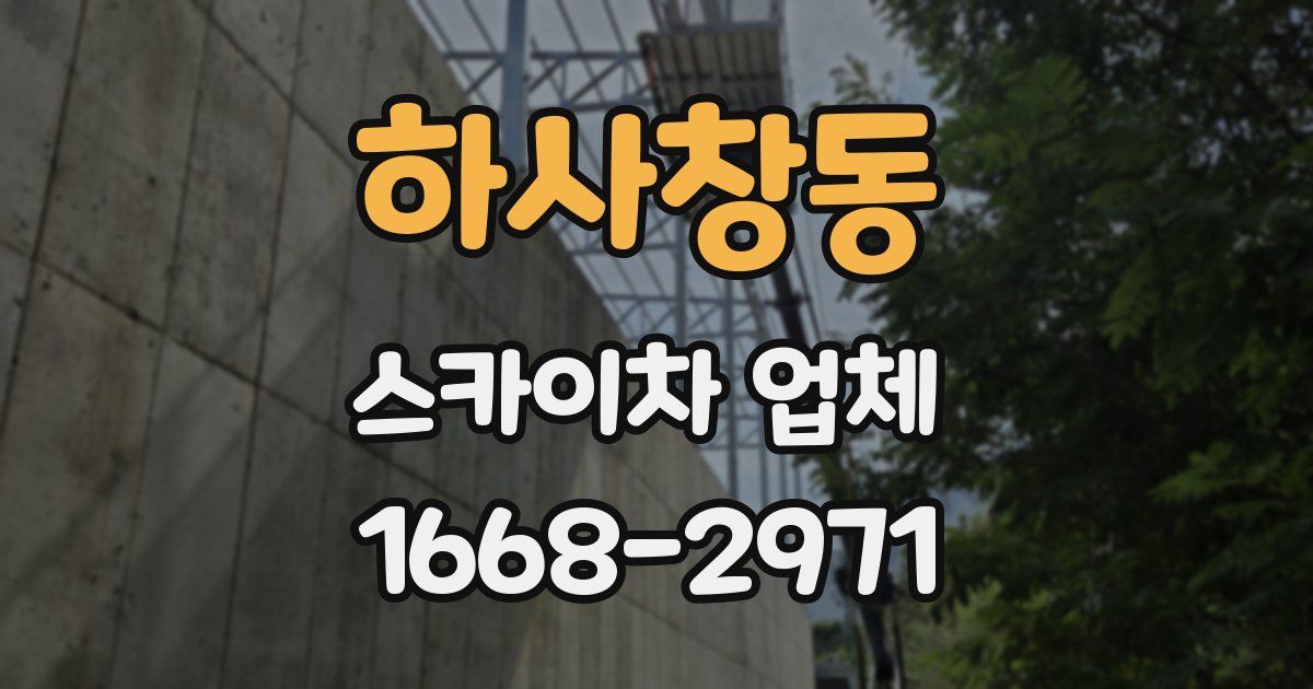 하사창동 스카이차 업체