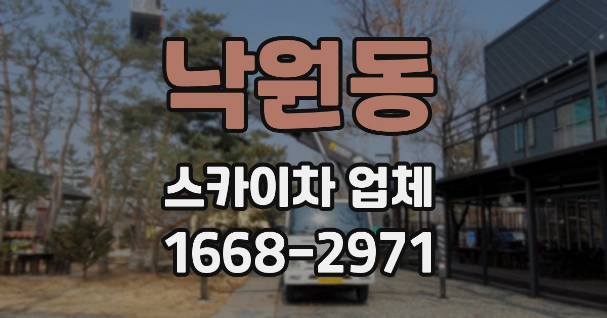 낙원동 스카이차 업체