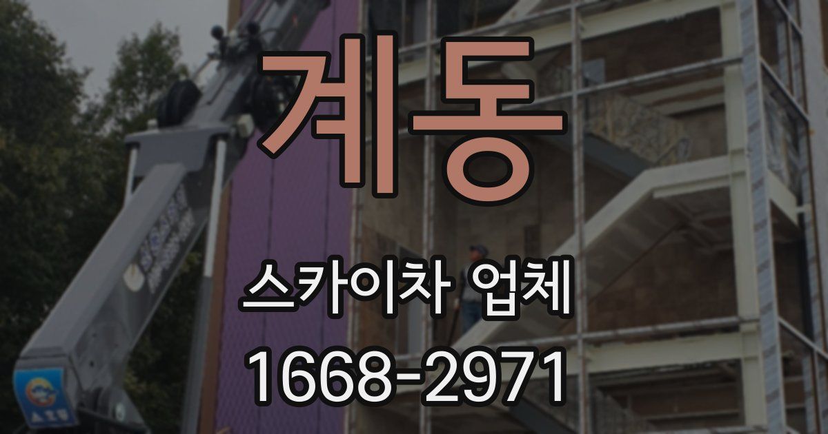계동 스카이차 업체