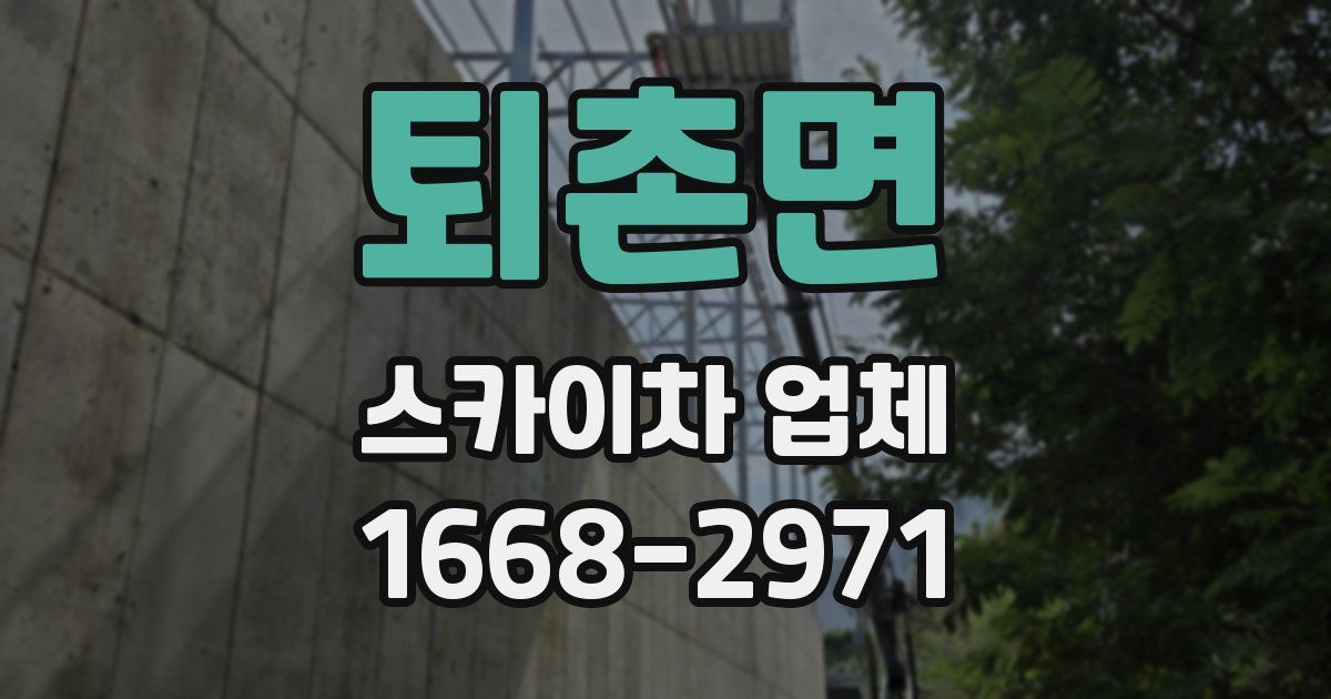 퇴촌면 스카이차 업체
