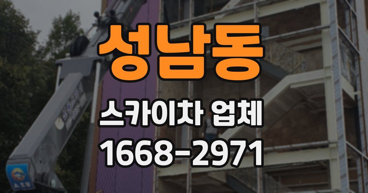성남동 스카이차 업체