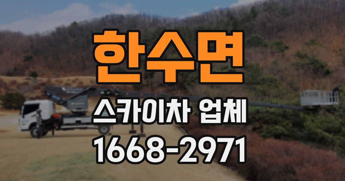 한수면 스카이차 업체