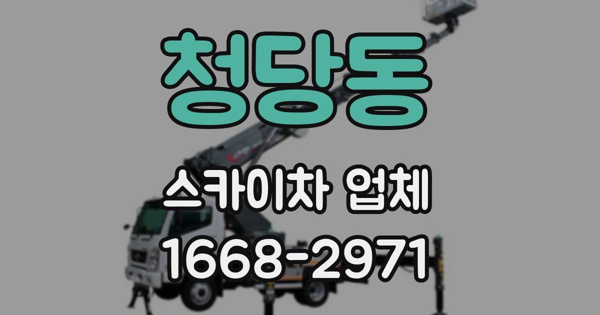 청당동 스카이차 업체
