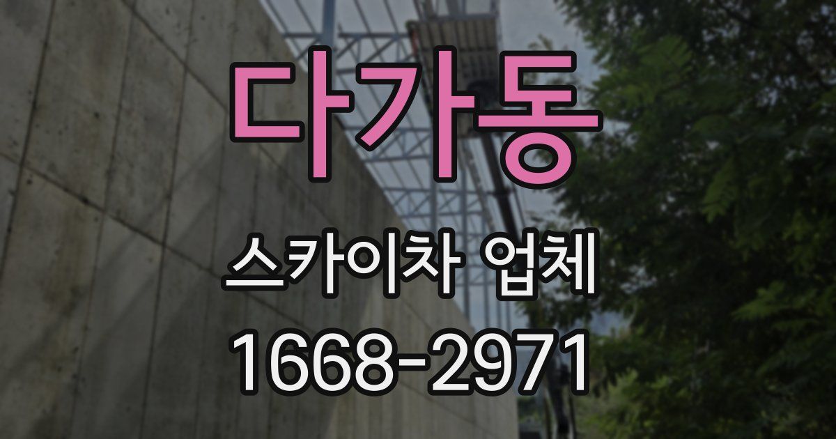 다가동 스카이차 업체