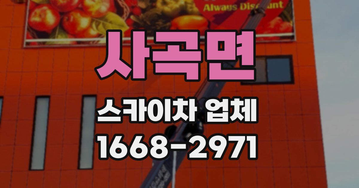 사곡면 스카이차 업체