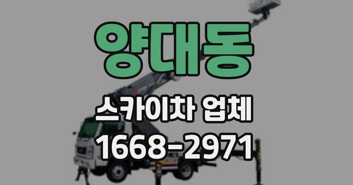 양대동 스카이차 업체