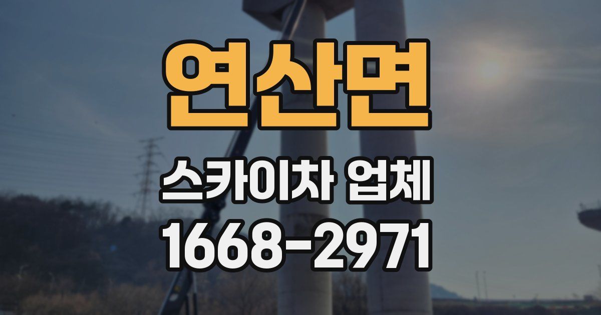 연산면 스카이차 업체