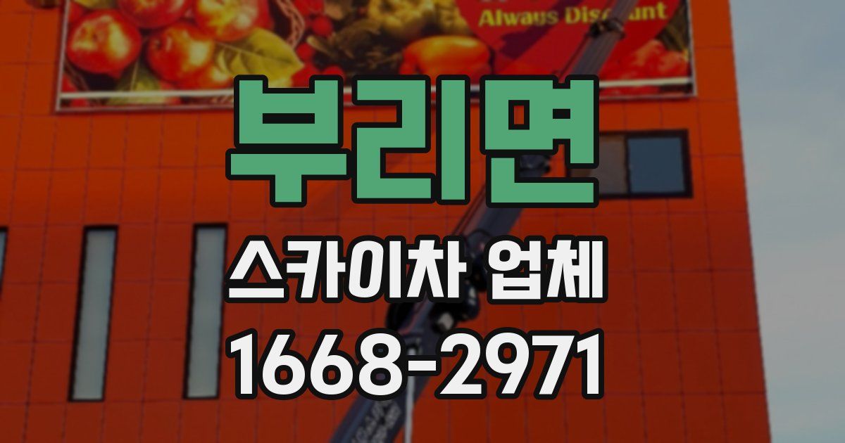 부리면 스카이차 업체