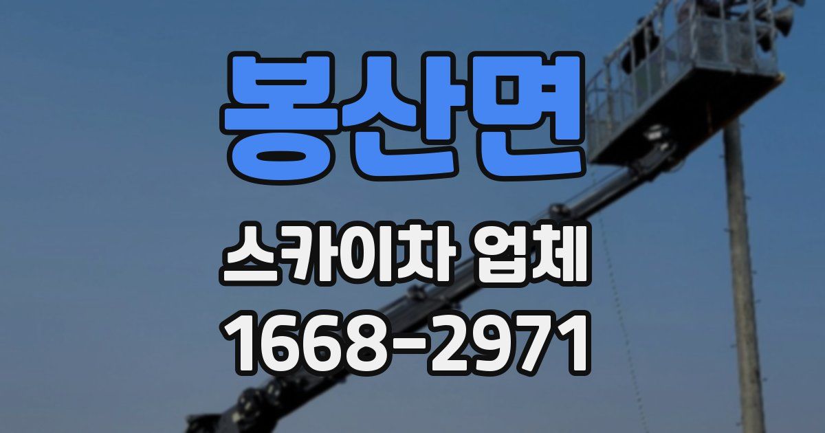 봉산면 스카이차 업체