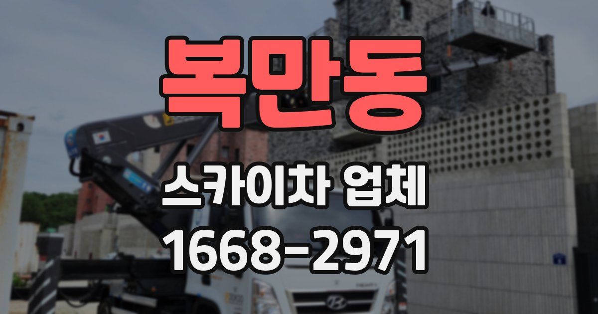 복만동 스카이차 업체