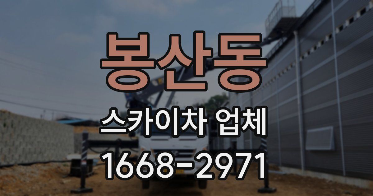 봉산동 스카이차 업체