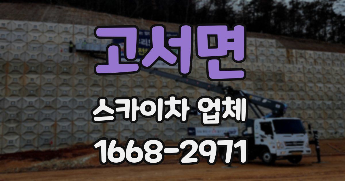 고서면 스카이차 업체