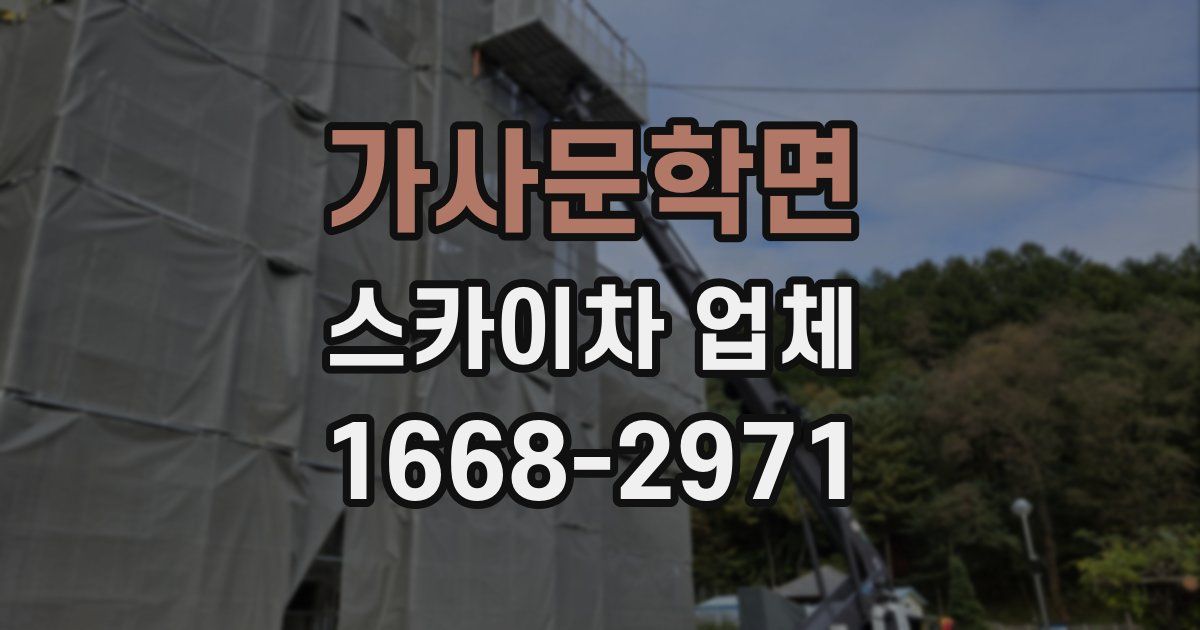 가사문학면 스카이차 업체