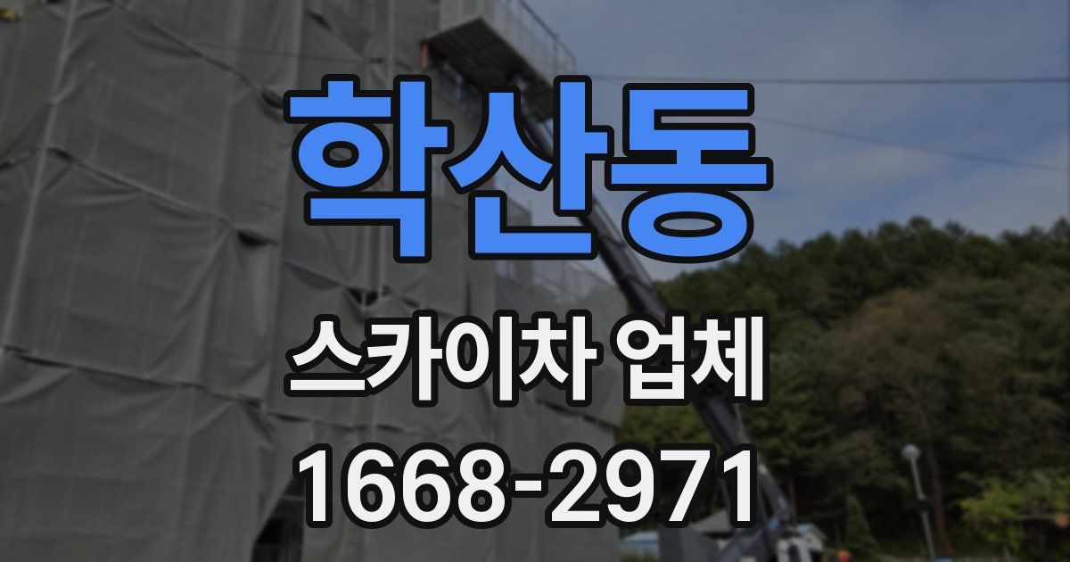 학산동 스카이차 업체