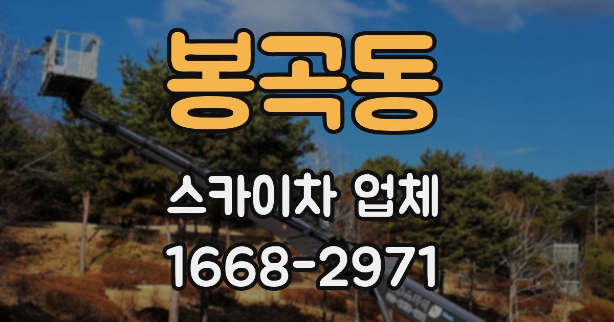 봉곡동 스카이차 업체