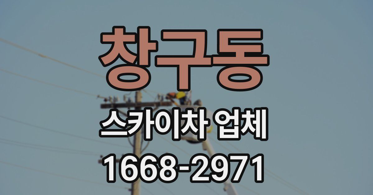 창구동 스카이차 업체