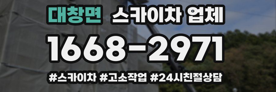 대창면 스카이차 업체