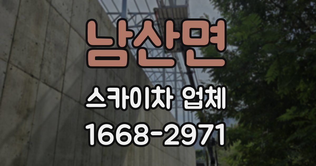 남산면 스카이차 업체