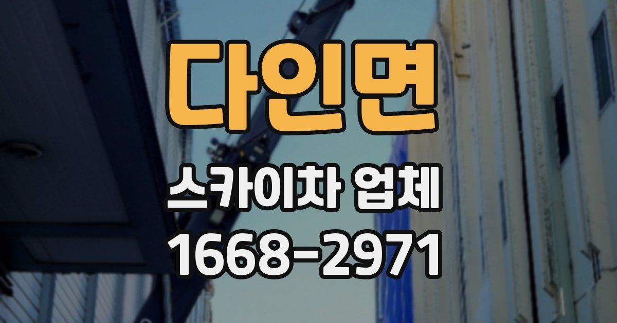 다인면 스카이차 업체
