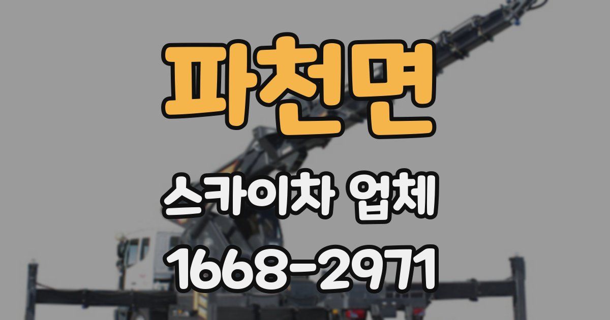 파천면 스카이차 업체