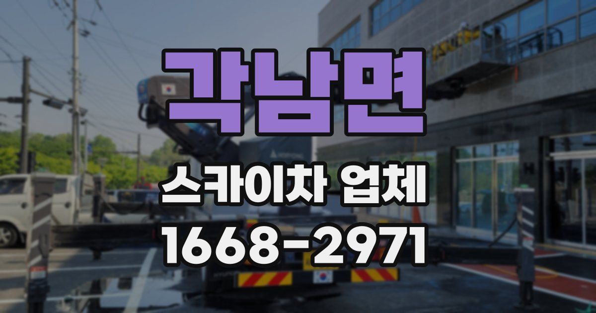 각남면 스카이차 업체