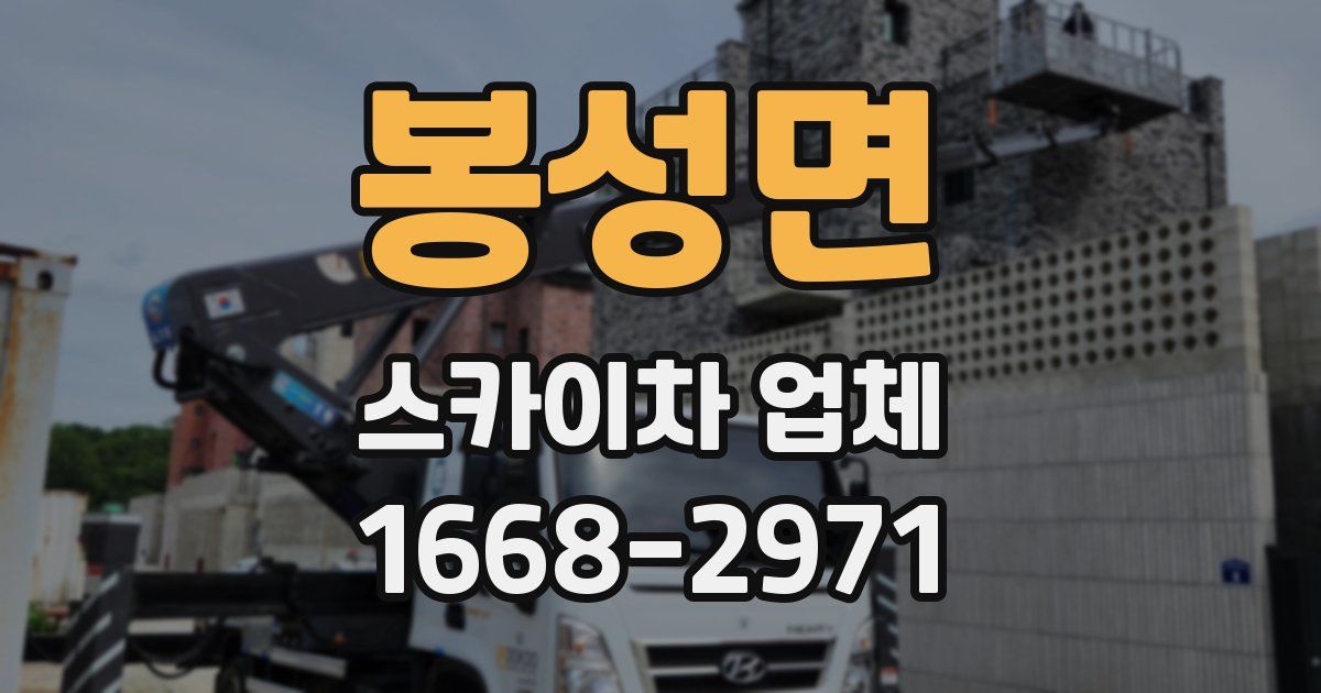 봉성면 스카이차 업체