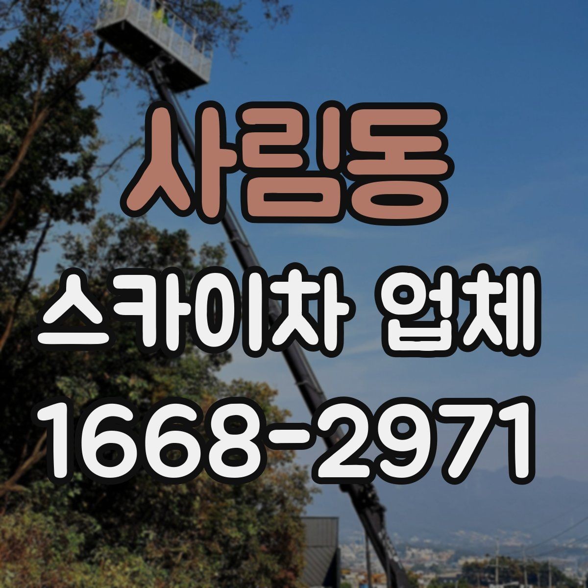 사림동 스카이차 업체 예약 전에 알아두면 좋은 정보