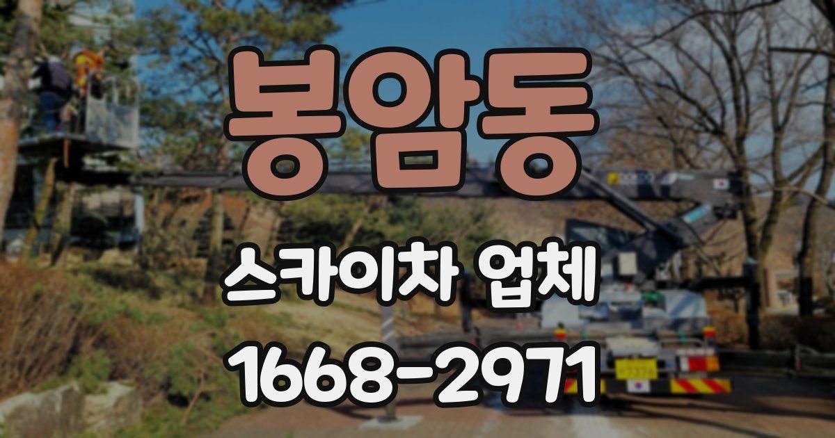 봉암동 스카이차 업체