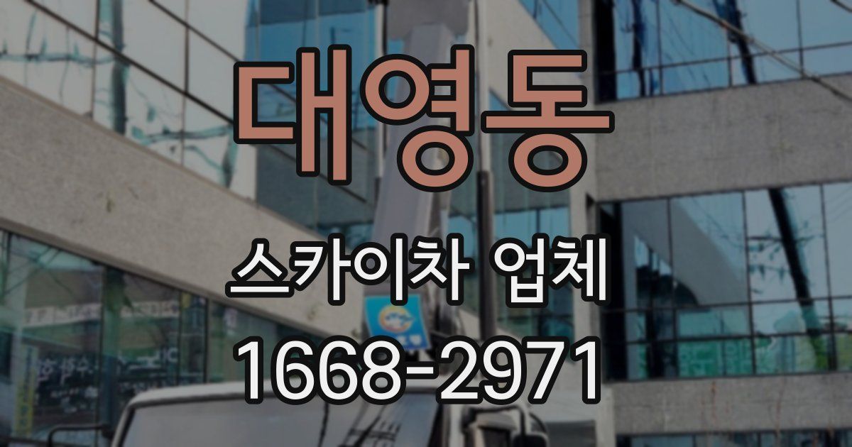 대영동 스카이차 업체