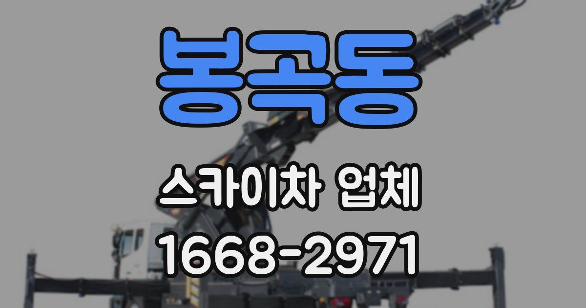 봉곡동 스카이차 업체