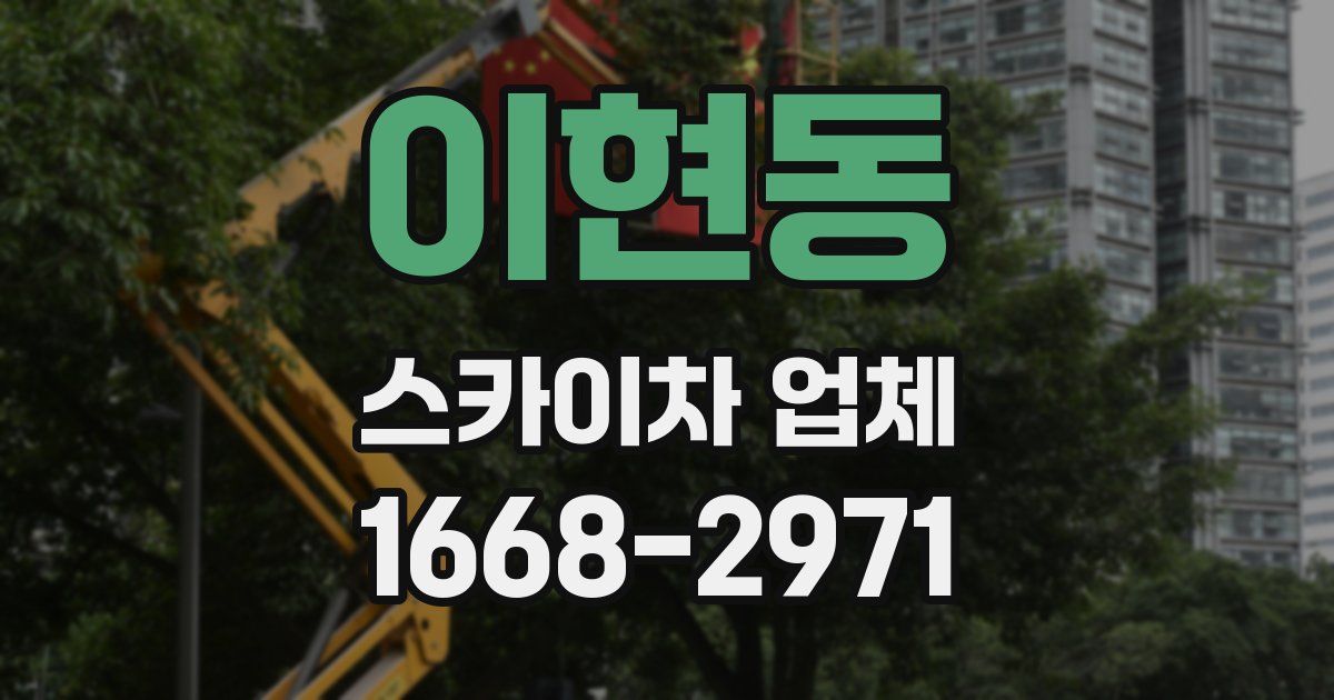 이현동 스카이차 업체