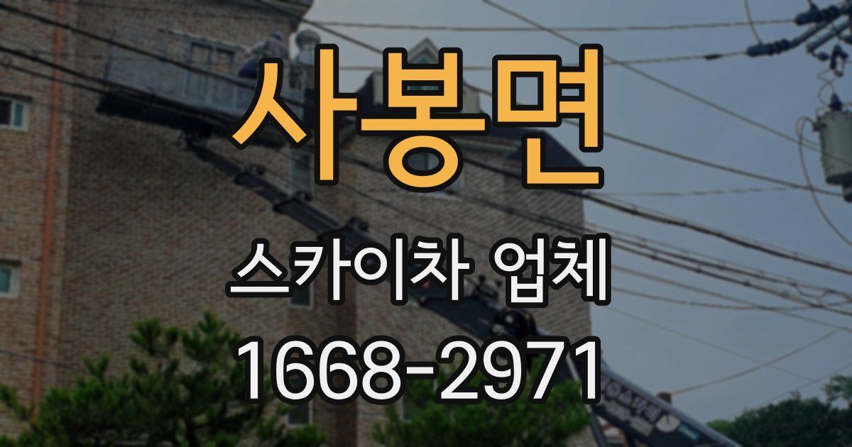 사봉면 스카이차 업체